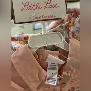 Little Lass Floral and Peach Dress Set